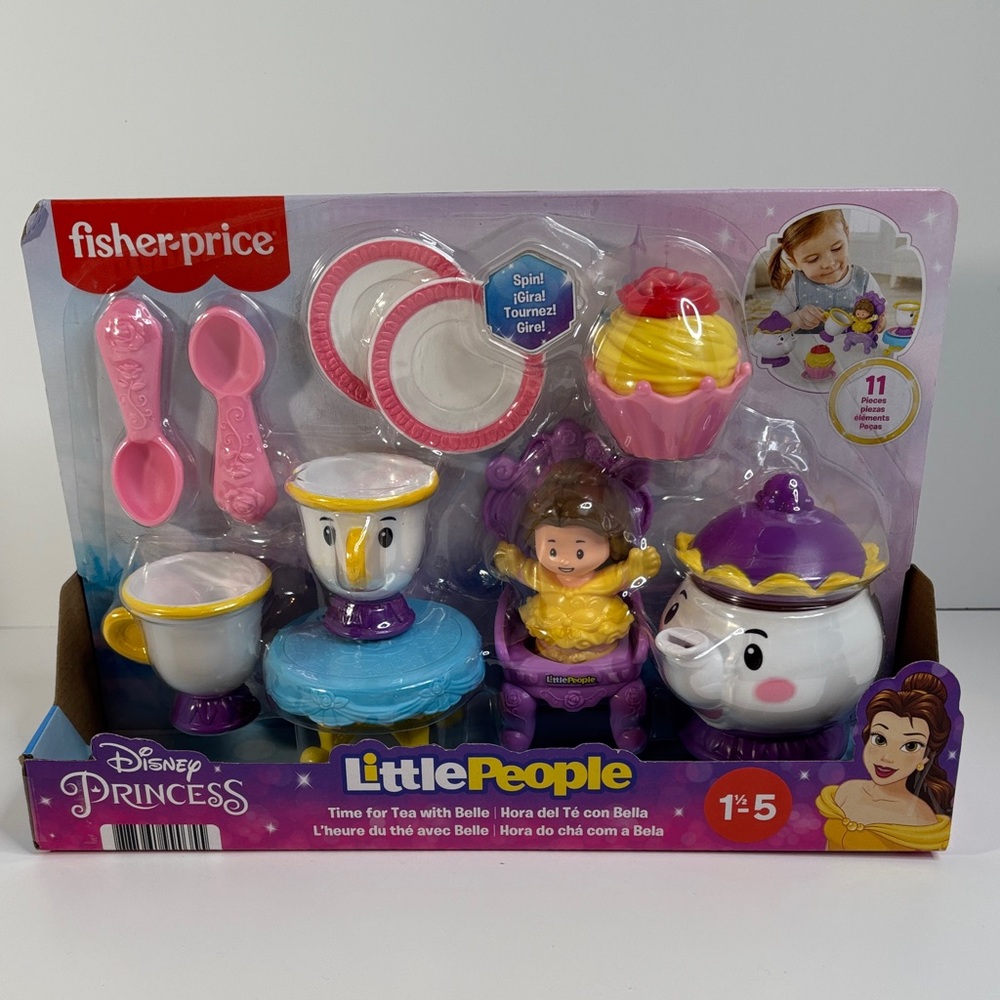 NIB Fisher-Price Disney Princess Time for Tea with Belle – Little People Playset